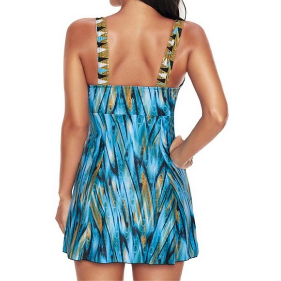 Plus Tummy Control Swimdress Womens Size 22 26 One Piece Swimwear Swimsuit - Picture 7 of 8